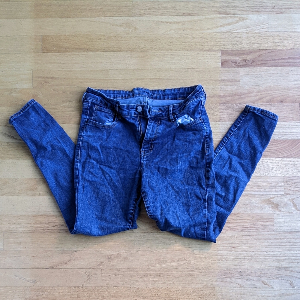 Blue Old Navy High Rise Rock Star Jeans, Size 10 Regular